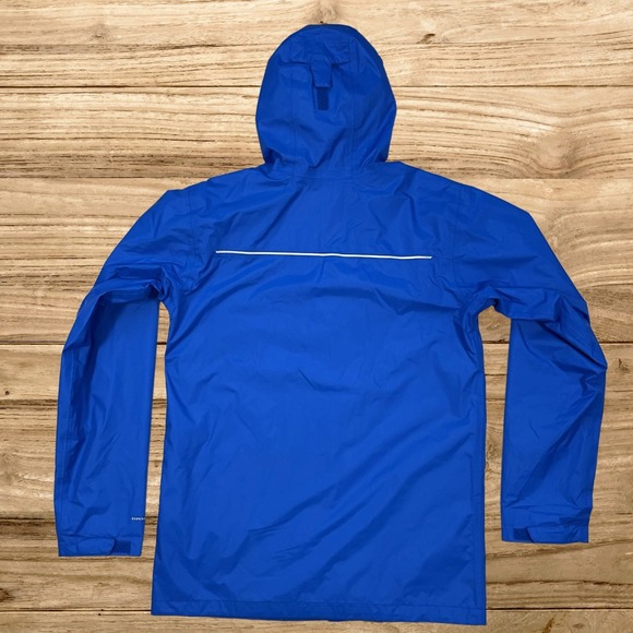 Columbia XL Omni-Tech Rain Jacket Blue Hooded Waterproof Shell Zip Up - Picture 2 of 12